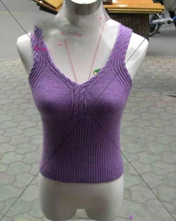 棒针编织舒适毛线胸罩背心的织法说明