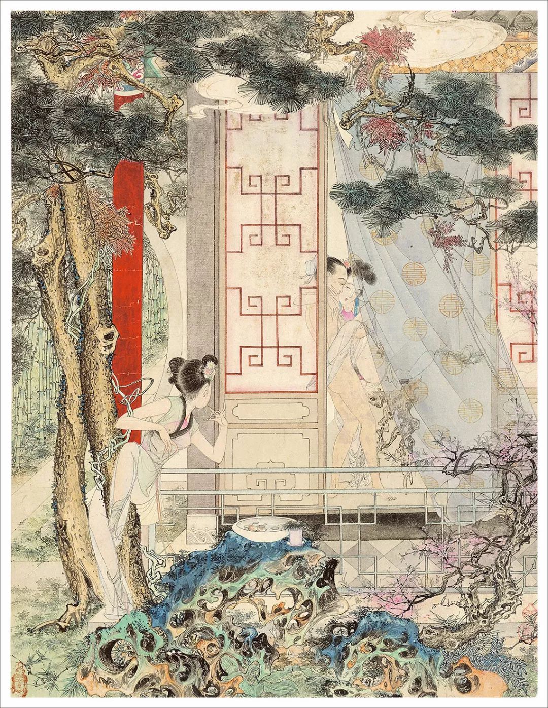 胡也佛传统工笔画追求用笔生动,渲染层次丰富,形象细腻逼真.