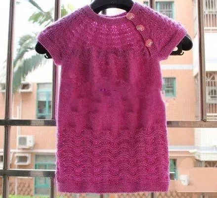 钩花从上往下织的女童凤尾花背心简单好织有图解有过程