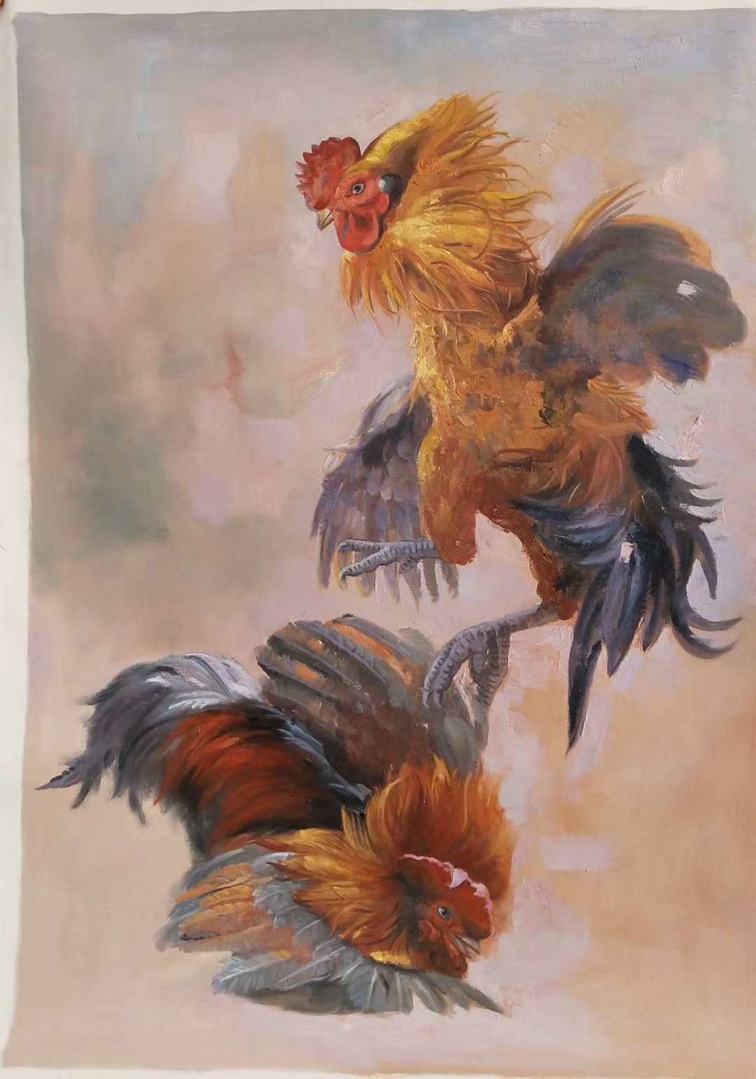 大芬油画 斗鸡图