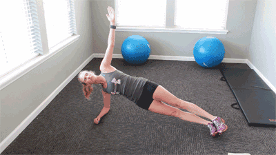 侧向张臂平板支撑第10级侧向屈腿平板支撑