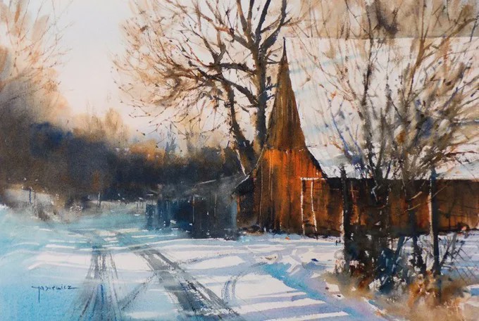 原创光色朦胧他的水彩风景真唯美