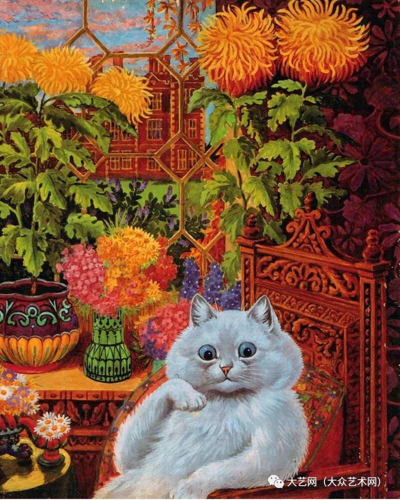 英国著名画家路易 · 韦恩(louis wain)《猫》纪念主题绘画作品