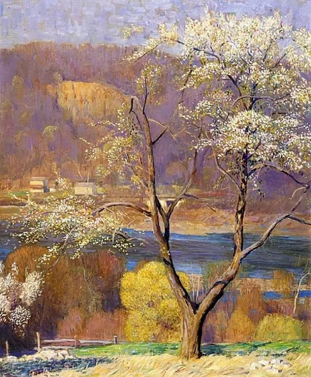 他是美国印象派的领军人物擅长风景画灵感都来自大自然