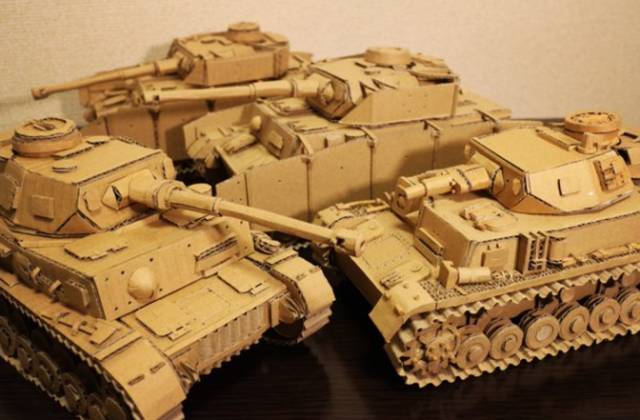 艺趣超硬核女大学生用纸板做出坦克大炮变废为宝