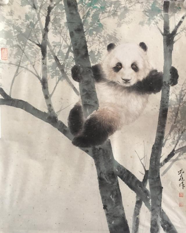 国画小熊猫的画法图片