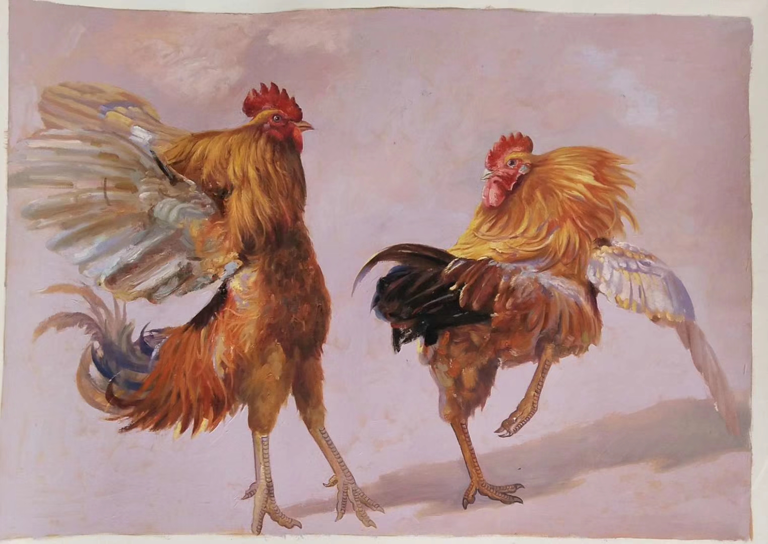 大芬油画 斗鸡图