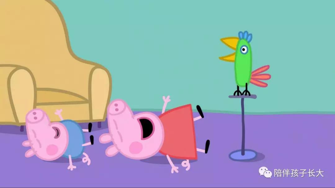 im polly parrot,peppa is thinking of something else to say to