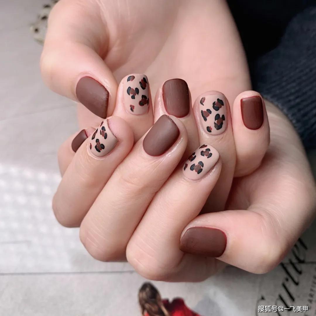 精选日式豹纹美甲,超好看