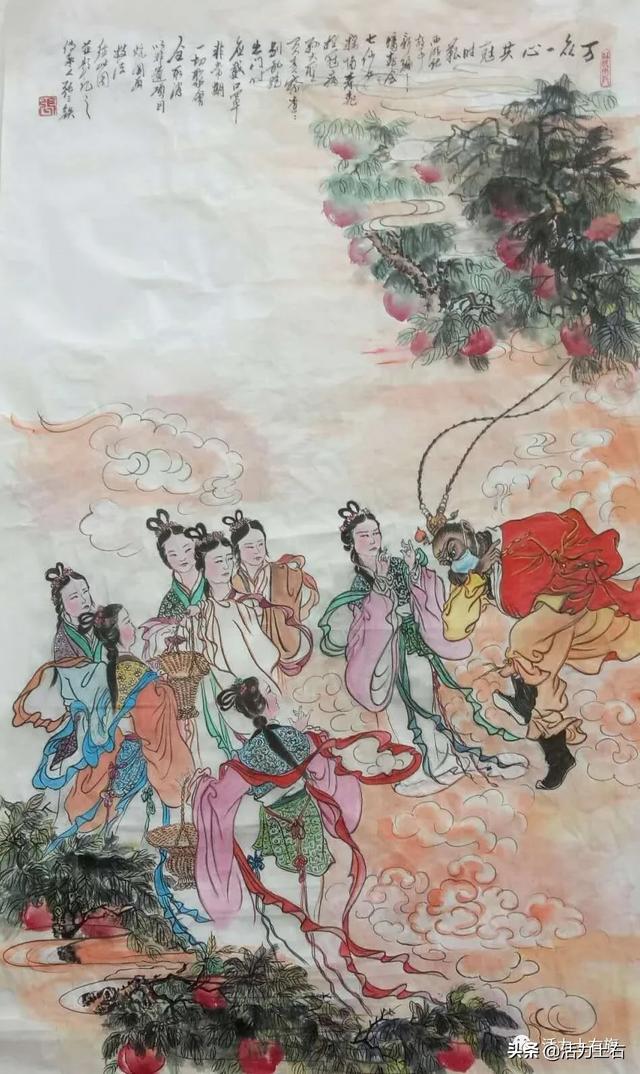 《新编西游记—蟠桃盛会前夕,七仙女来蟠桃园摘桃,孙悟空劝阻她们