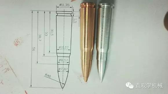 车床子弹图纸尺寸图片图片