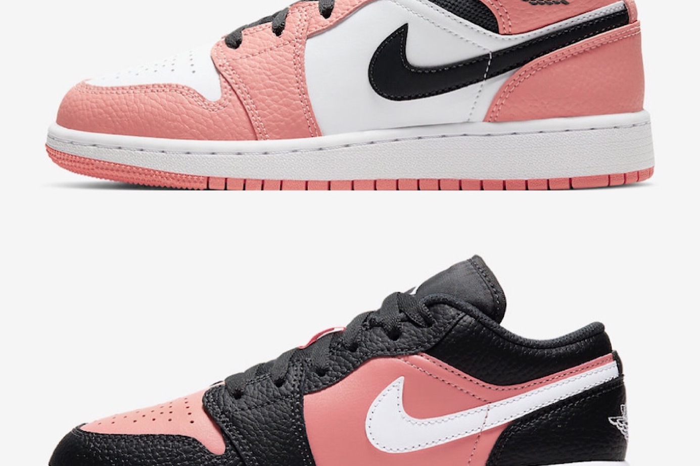 这次配套发售的两双"pink quartz"采用了"色块翻转"