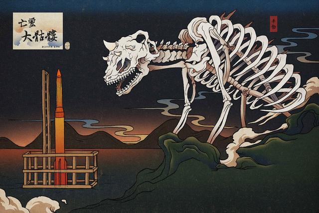 浮世绘大怪兽插画