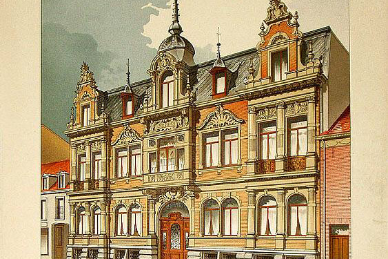 1890年德国建筑手绘稿.惊叹对细节的刻画