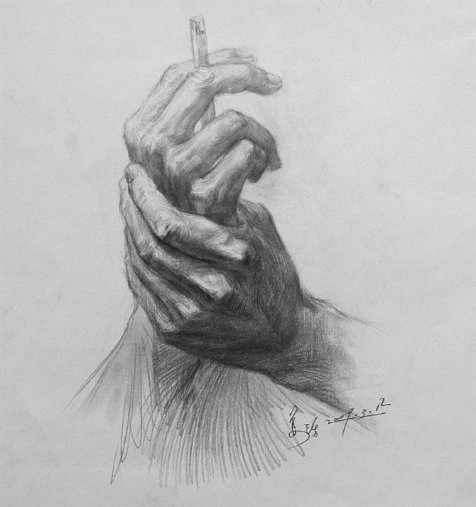 素描的手的画法结构解剖的手的画法线描的手的画法这就更能说明手对