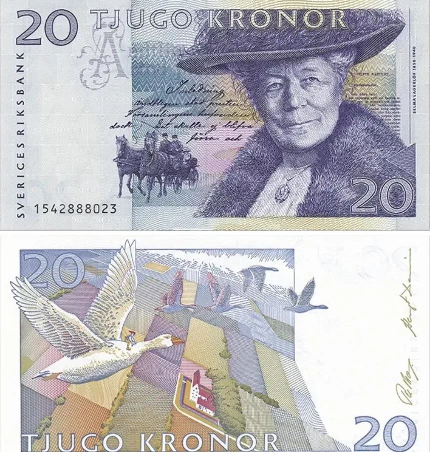 鉴于塞尔玛·拉格洛夫在创作上的杰出贡献,她的肖像被印在瑞典货币20