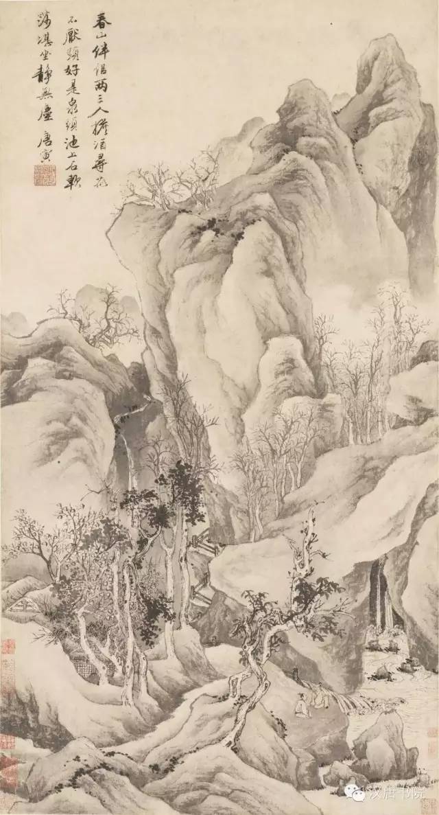 明 唐寅 春山伴侣图轴