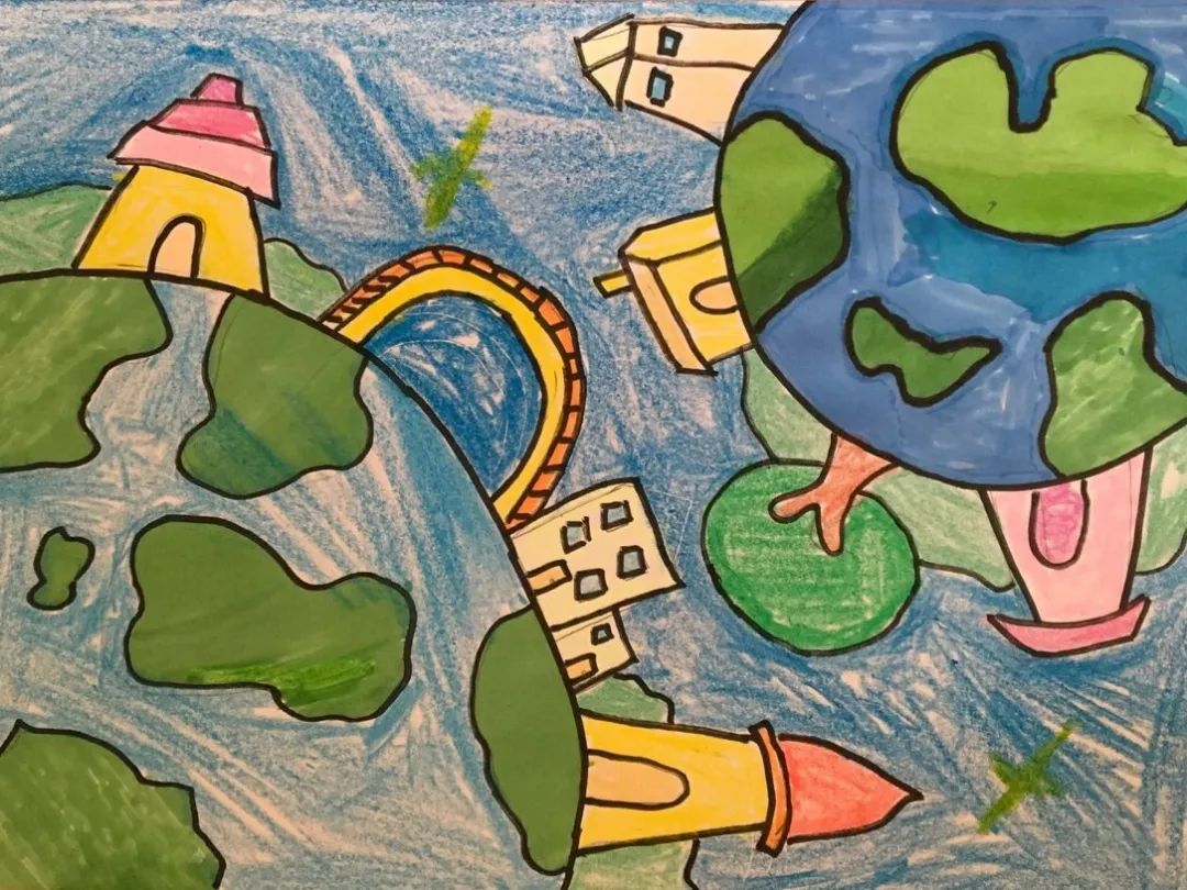 地球妈妈儿童画手工图片