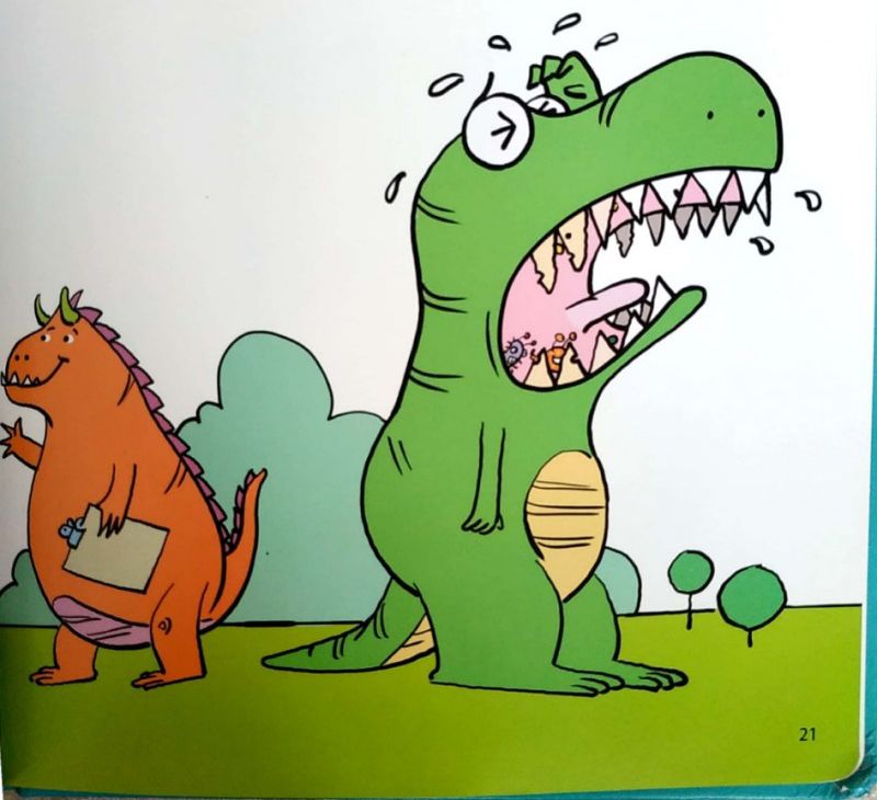 牙医让大牙恐龙一定要天天刷牙.