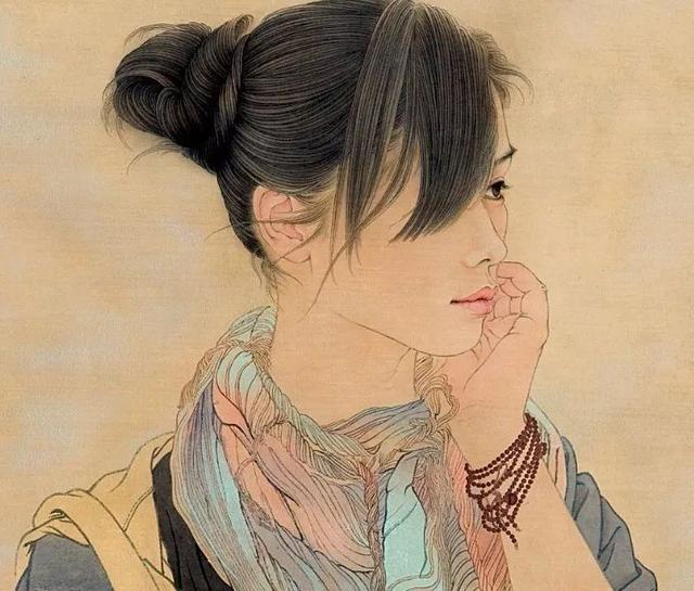 中国女画家任乘鋈工笔画中的性感美人