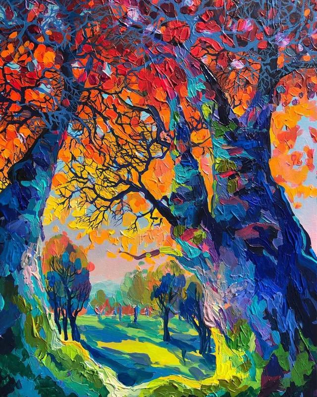 迷人的色彩和纹理 anastasia trusova乡村和森林油画作品