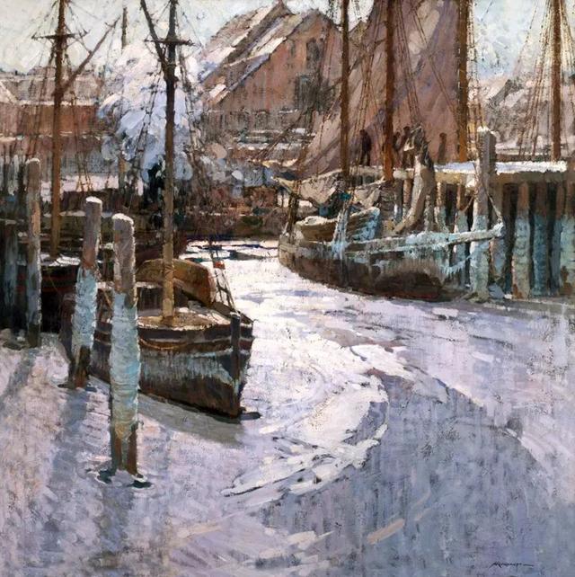 美国印象派大师穆尔豪普特的风景油画作品欣赏