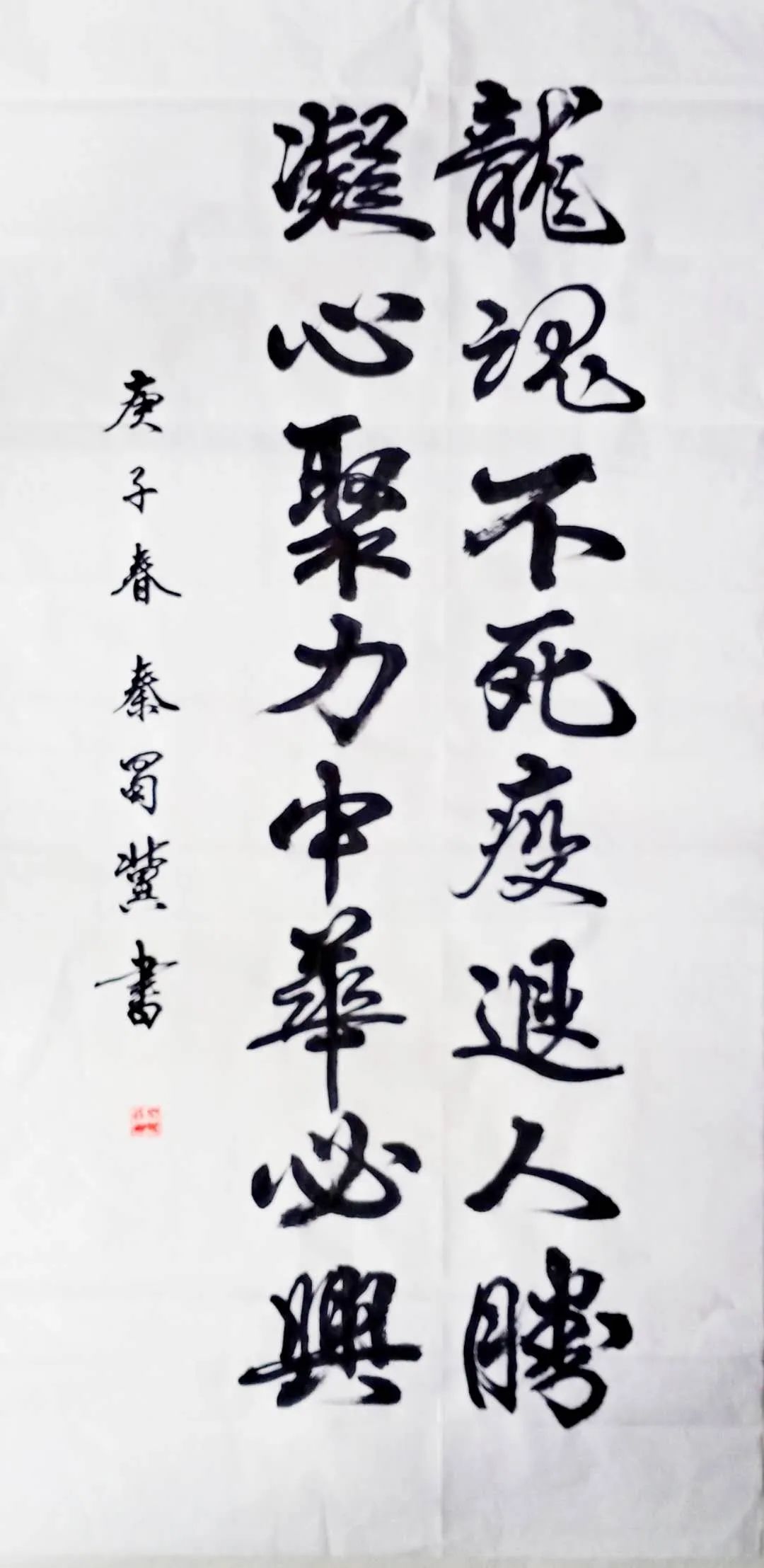 大渡口书法爱好者挥毫泼墨,为战"疫"加油!