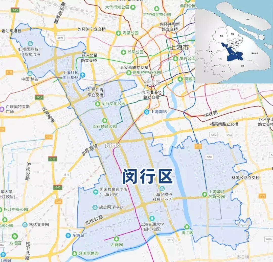 上海闵行区域分布图图片