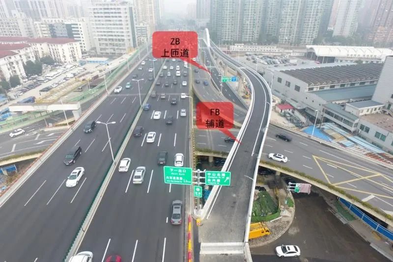 共和新路/天目路口将同步开放zb,zc匝道,替代原梅园路,乌镇路上匝道