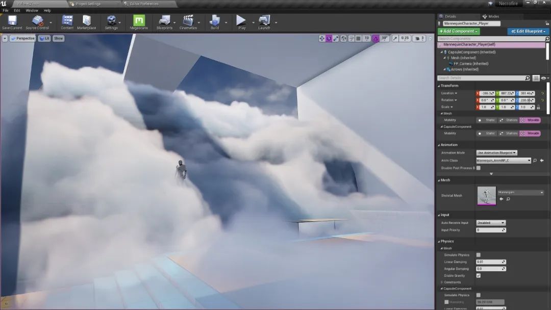 除了与指数高度雾配合全局使用,ue4体积雾还提供了精准的本地控制和