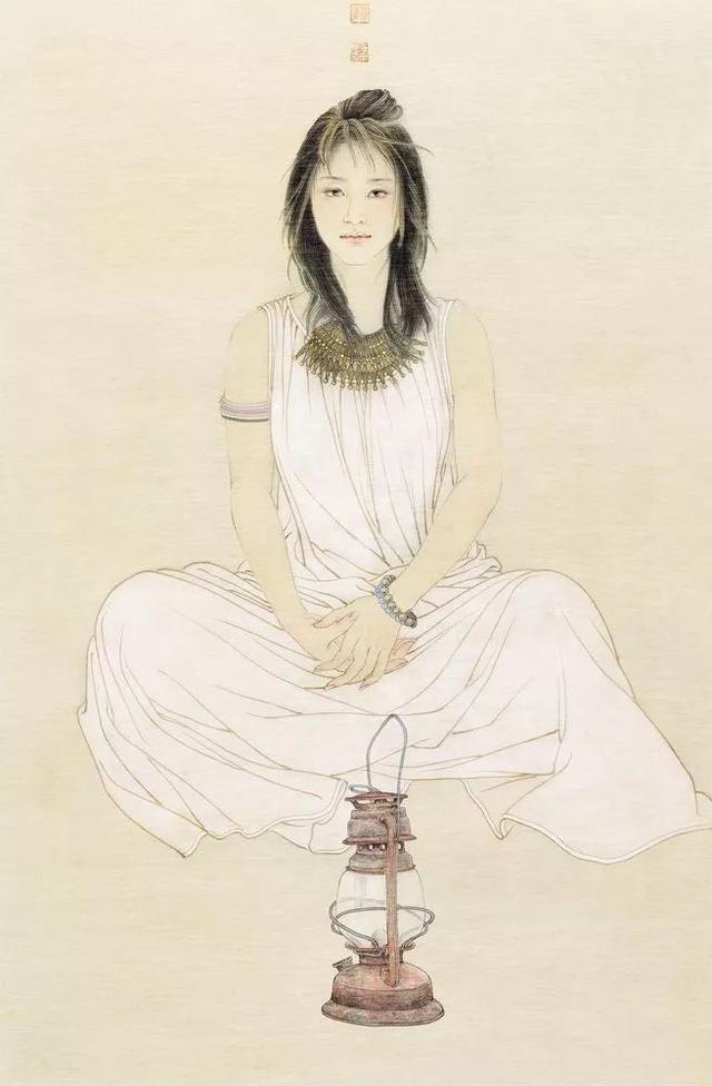 中国女画家任乘鋈工笔画中的性感美人
