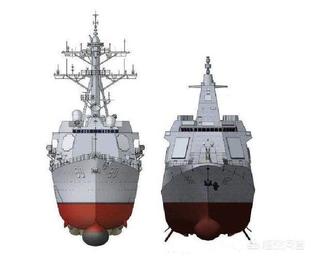 055型驱逐舰采用长艏楼船型,全封闭飞剪型舰艏,为了提高隐身效果,船体