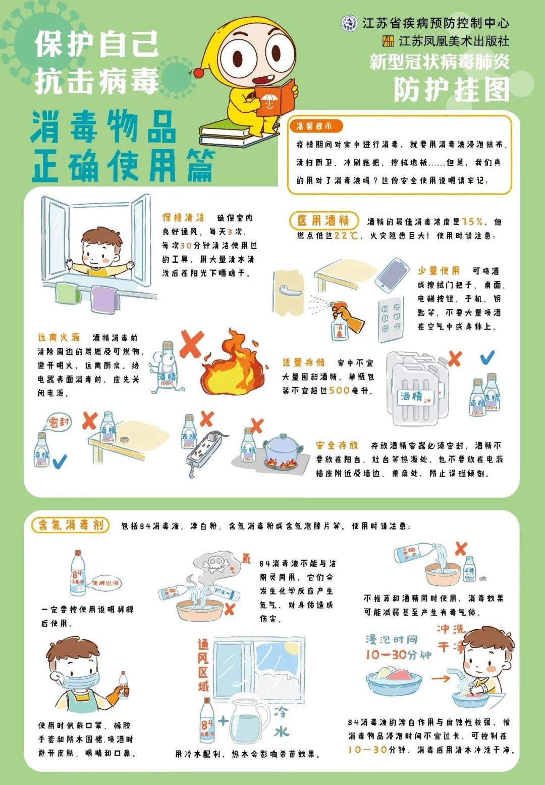 赶紧收藏新冠病毒防护挂图来啦可爱的防疫漫画送给可爱的你