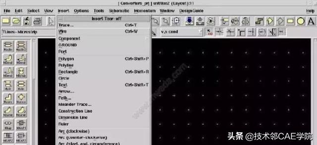 是第一个将高频电路系统,版图和电磁场仿真工具无缝地 集成到同一个