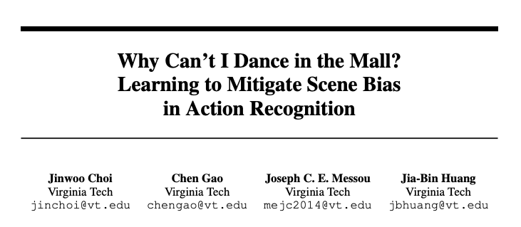 动作和场景不必紧紧绑定减轻场景偏差便能轻松识别商场跳舞球场唱歌