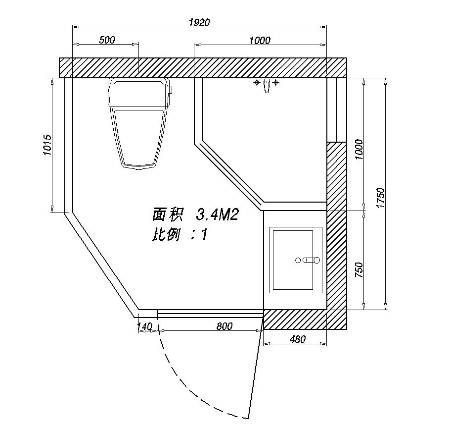 户型图浴室产品:玫瑰岛全卫定制风格:东南亚风格面积:3.