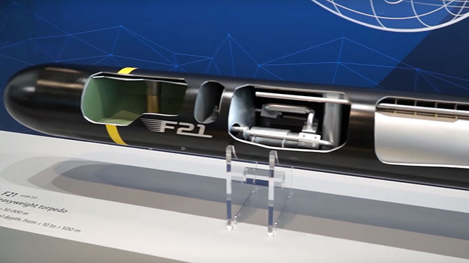 法兰西水下"月亮女神"服役,世界最先进重型电动鱼雷,法国f-21交付使用