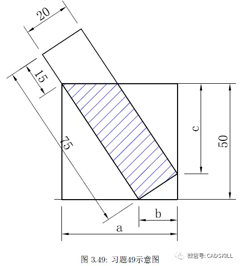 将条件分析一下,将条件转换为一个直角三角形的绘制,可以先画50的竖线