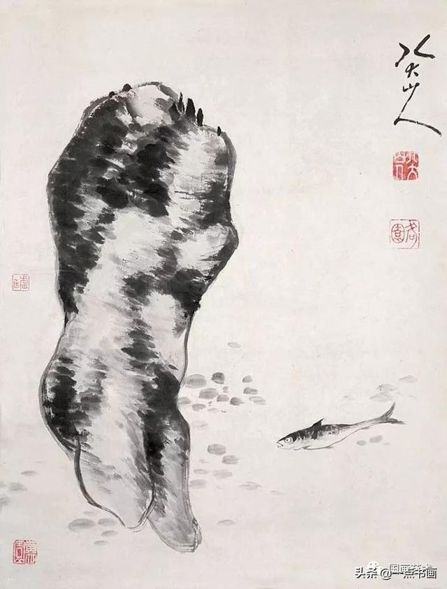 墨点无多泪点多八大山人国画作品欣赏