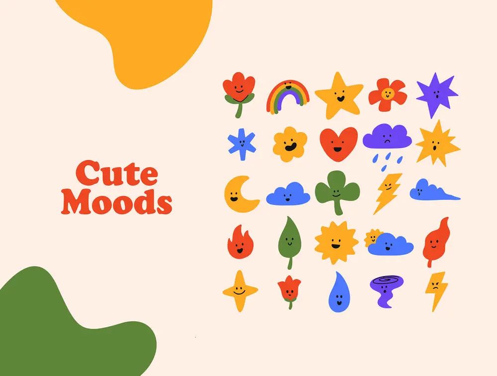 【免费资源】一套可爱的剪贴画插图打包下载_进行