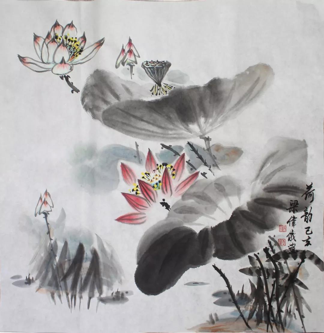 2012年美術作品《荷花》《祥和之聲》《清香溢遠》入展法國盧浮宮.