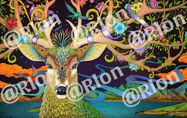 偶然,在某市的商场墙面上看到了这幅作品的墙绘(估计并没有得到授权)