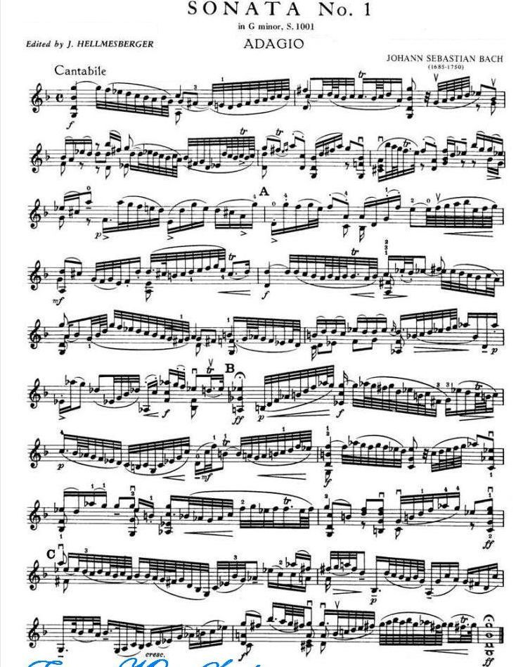 曹氏提琴巴赫六首小提琴无伴奏奏鸣曲及组曲作品bwv10011006