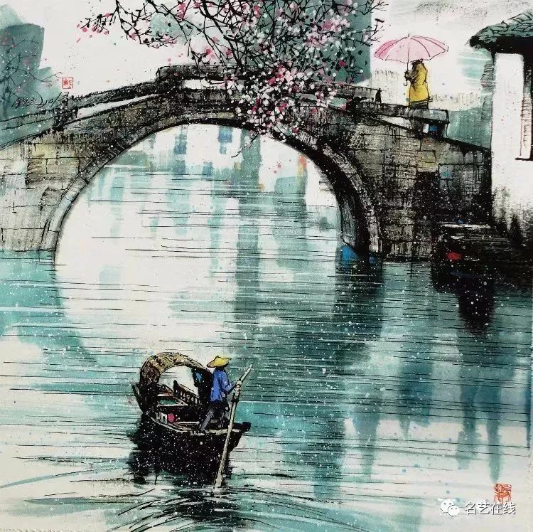 名家笔下的春雨江南,春色撩人!_吴冠中