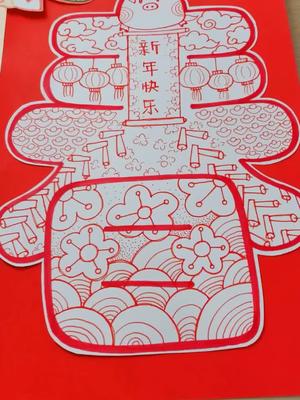 贺新年新春线描年画手绘简笔画手账素材抖出你的新年味我们都是追梦人