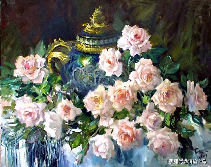 美国画家,乔伊斯派克,油画花卉作品选集