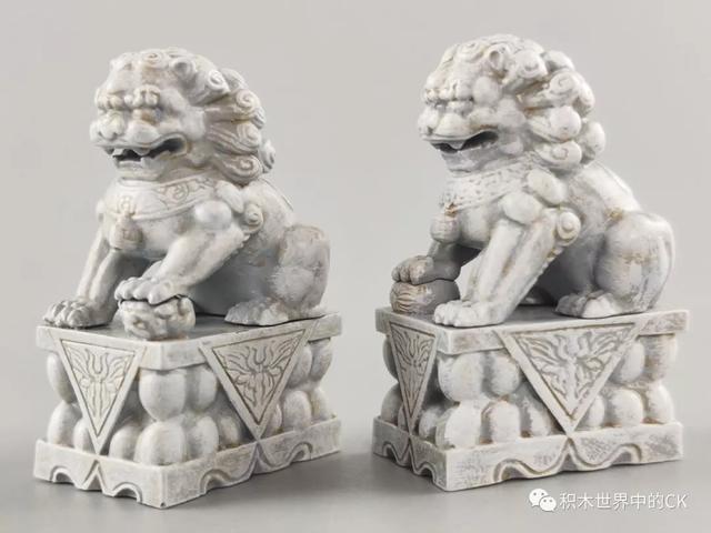 lego乐高第三方人仔乐宜乐石狮子与棋子人仔