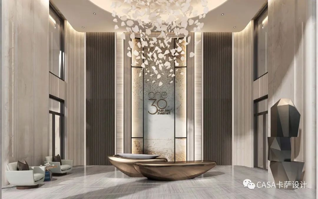 免费分享hwcd上海浦东环江项目两套样板间入户大堂丨设计方案效果图丨