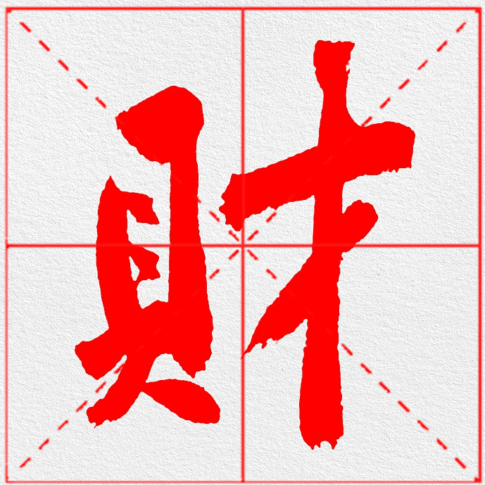 黃庭堅《詩送四十九侄》書法字帖(紅色,單字,米字格)_張耒