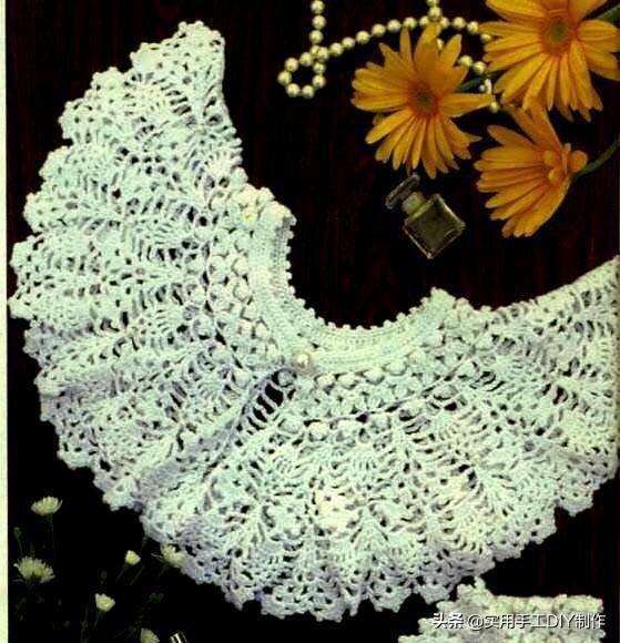 钩编图解收集整理的40款领子编织花样图解